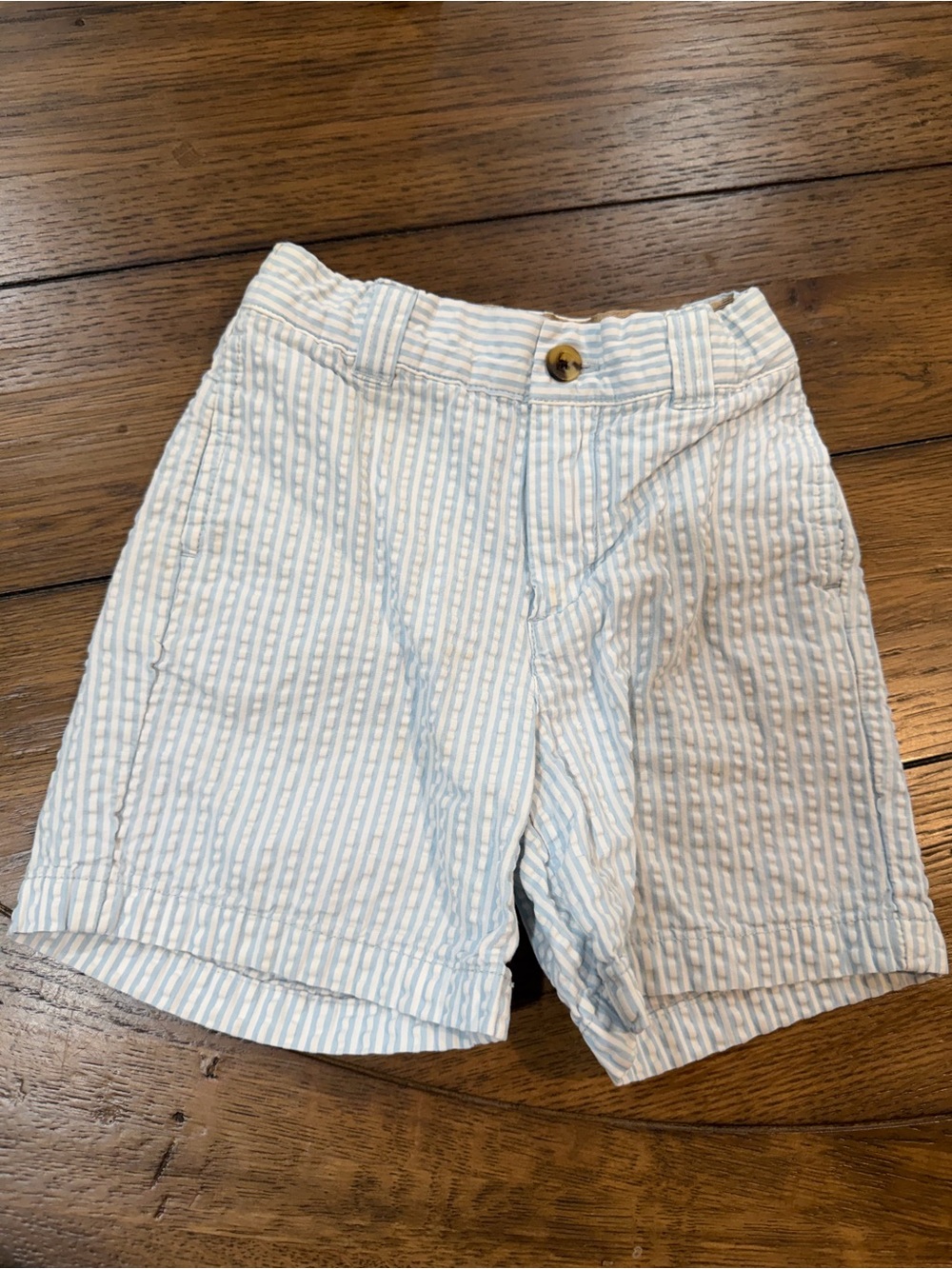 Gymboree Light Blue & White Striped boys Flat Front Shorts